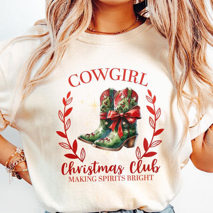 Cowgirl Christmas PNG, Retro Christmas PNG - 300 DPI Design for T-Shirt