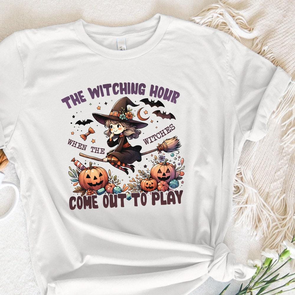 The Witch Hour, Retro Halloween Png - 300 DPI Design for T-Shirt