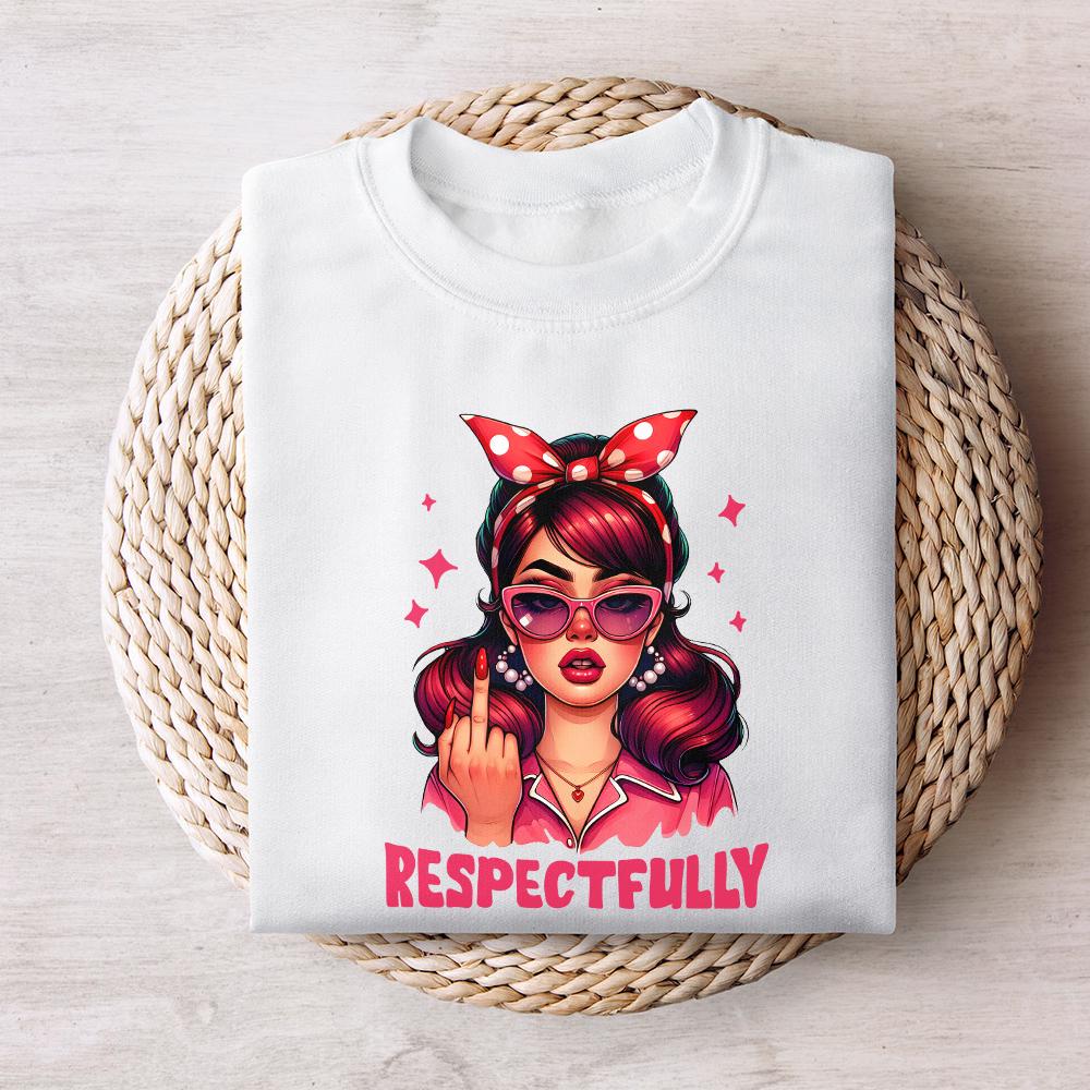 Respectfully PNG, Middle Finger PNG - 300 DPI Design for T-Shirt