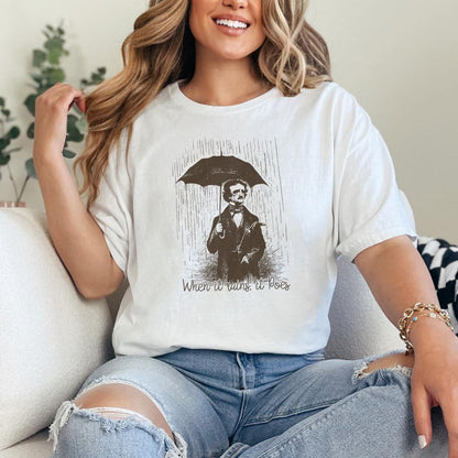 When It Rains It Poes PNG, Literature png - 300 DPI Design for T-Shirt