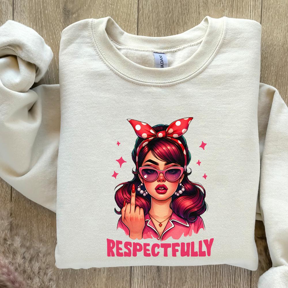 Respectfully PNG, Middle Finger PNG - 300 DPI Design for T-Shirt