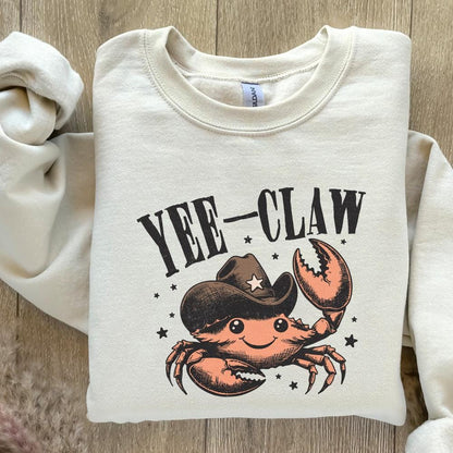Yee Claw Crab png, Funny Cowboy Crab - 300 DPI Design for T-Shirt