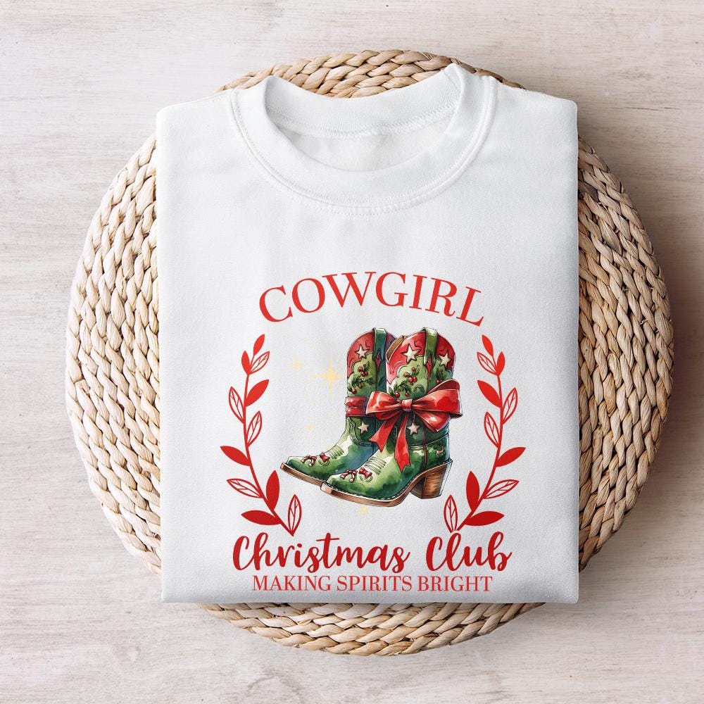 Cowgirl Christmas PNG, Retro Christmas PNG - 300 DPI Design for T-Shirt