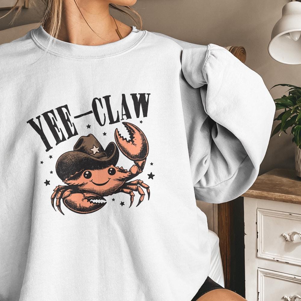 Yee Claw Crab png, Funny Cowboy Crab - 300 DPI Design for T-Shirt