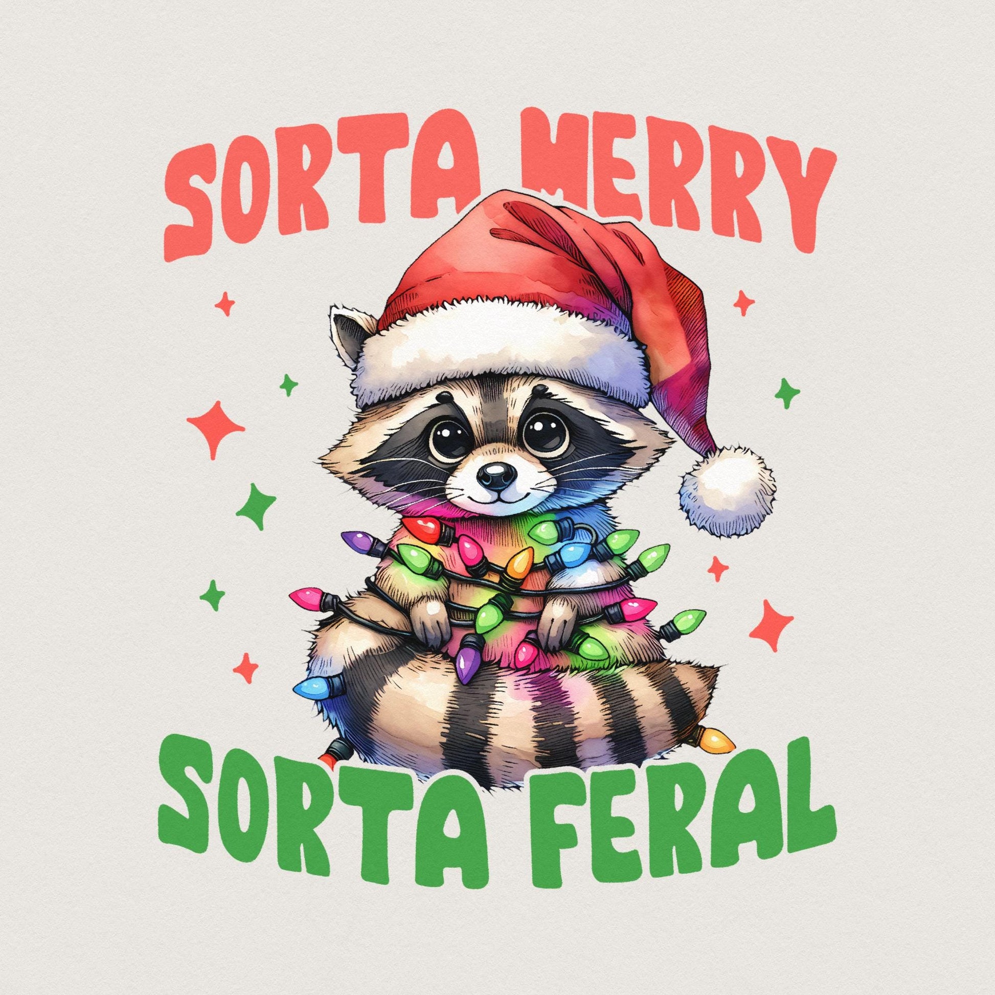 Sorta Santa Sorta Feral PNG, Christmas png - 300 DPI Design for T-Shirt