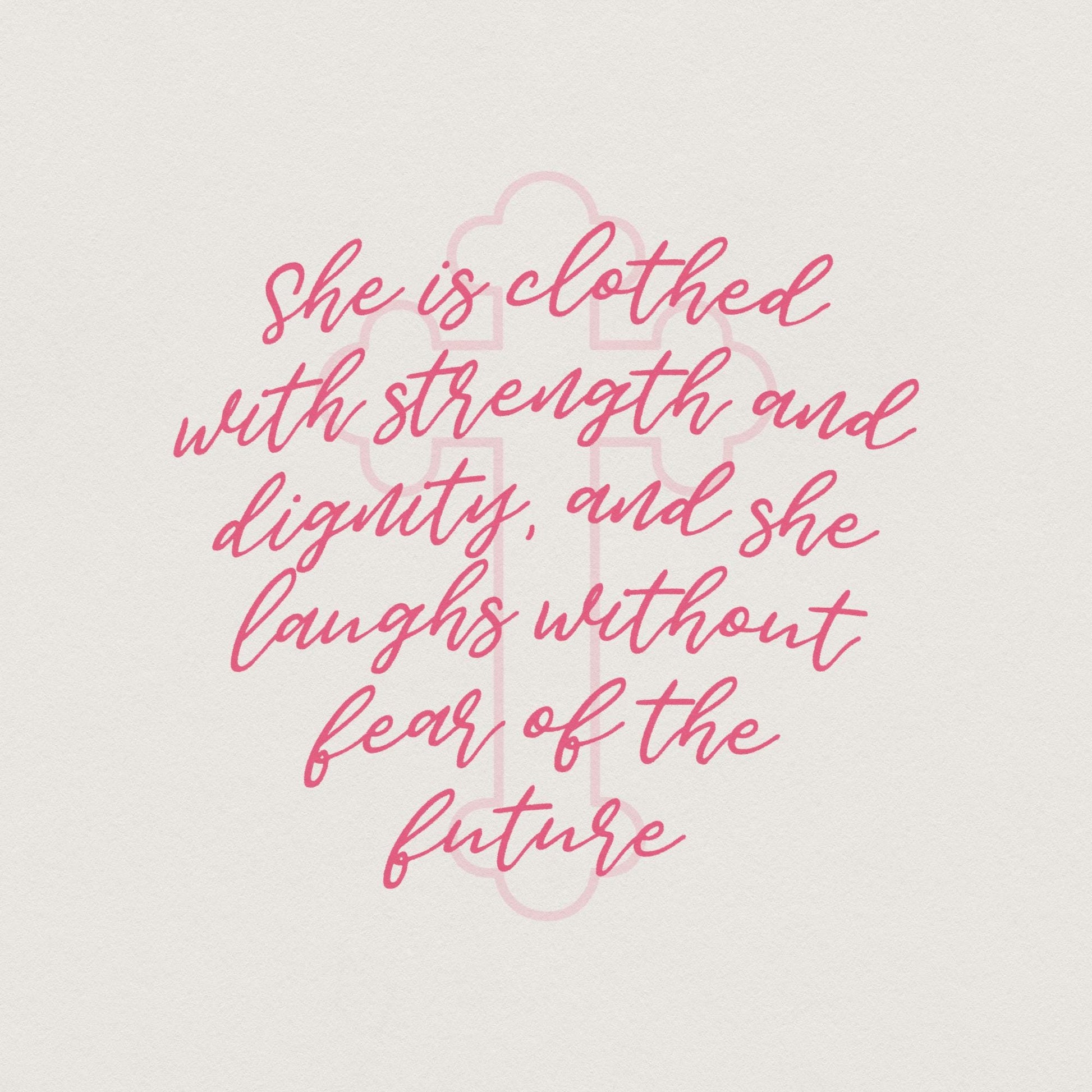 Proverbs 31 PNG, She is Clothed PNG - 300 DPI Design for T-Shirt