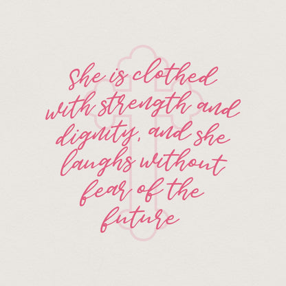 Proverbs 31 PNG, She is Clothed PNG - 300 DPI Design for T-Shirt