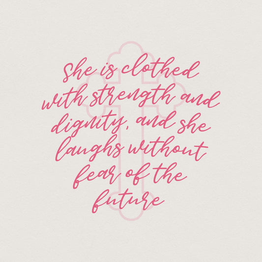 Proverbs 31 PNG, She is Clothed PNG - 300 DPI Design for T-Shirt