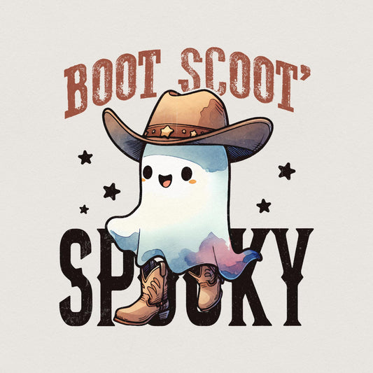 Boot Scoot Spooky PNG, Western Ghost PNG - 300 DPI Design for T-Shirt