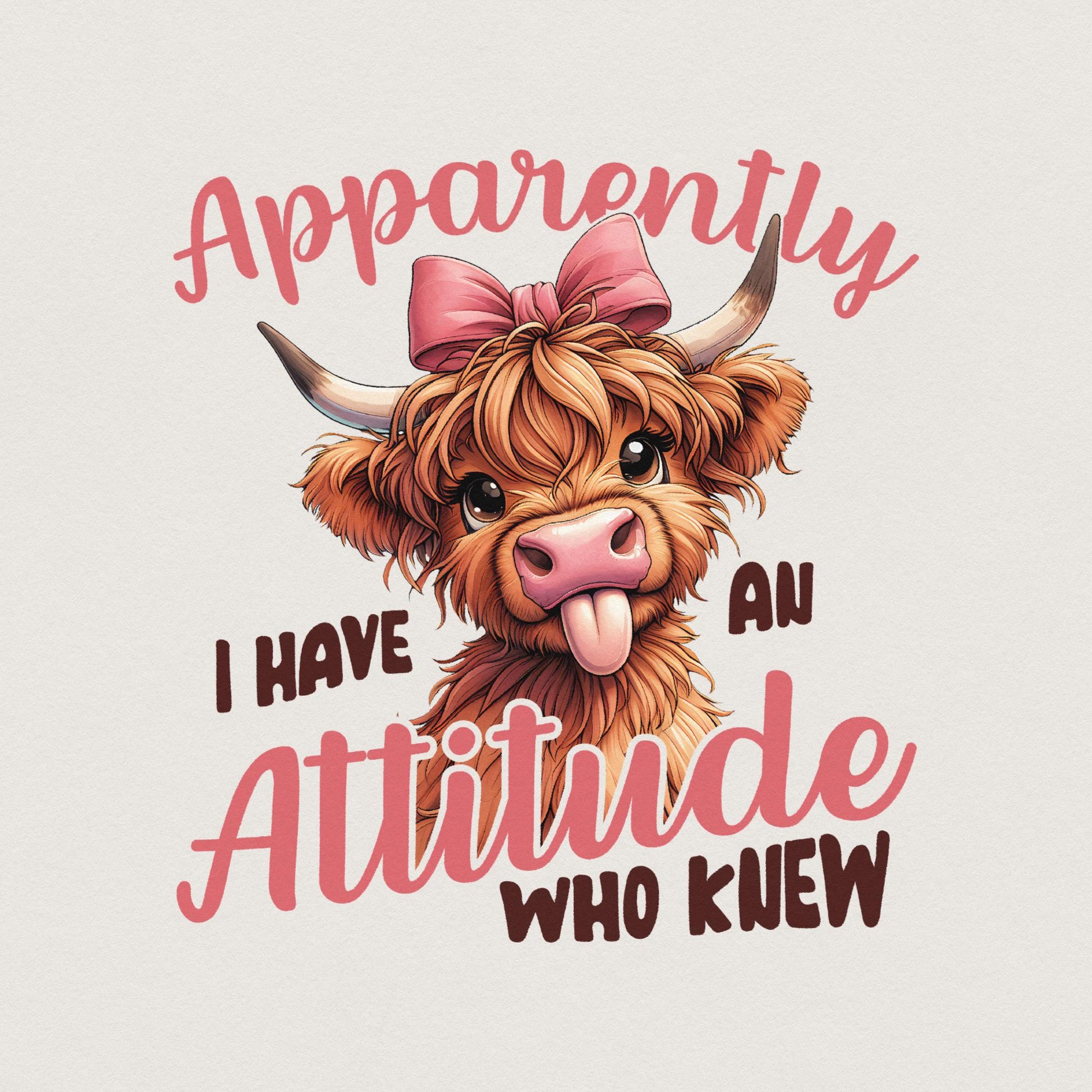 Highland Cow Png Sublimation Printable, Funny Cows Png - 300 DPI Design