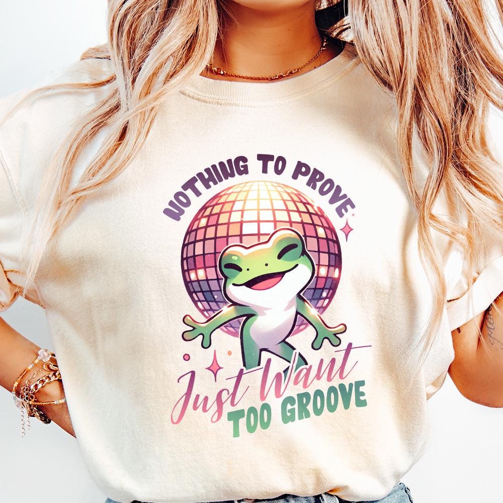 Groovy Frog Graphic, Funny Frog Png - 300 DPI Design for T-Shirt