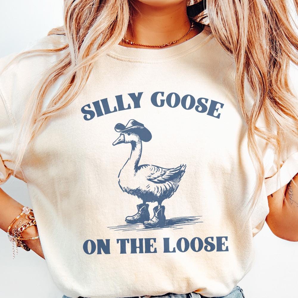 Silly Goose On The Loose PNG, Cowboy Goose Png - 300 DPI Design for T-Shirt