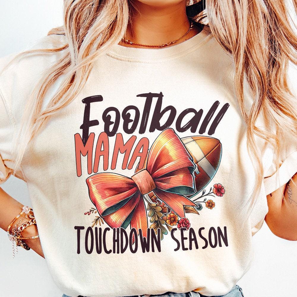 Football Mama Png, Football Bow Png - 300 DPI Design for T-Shirt