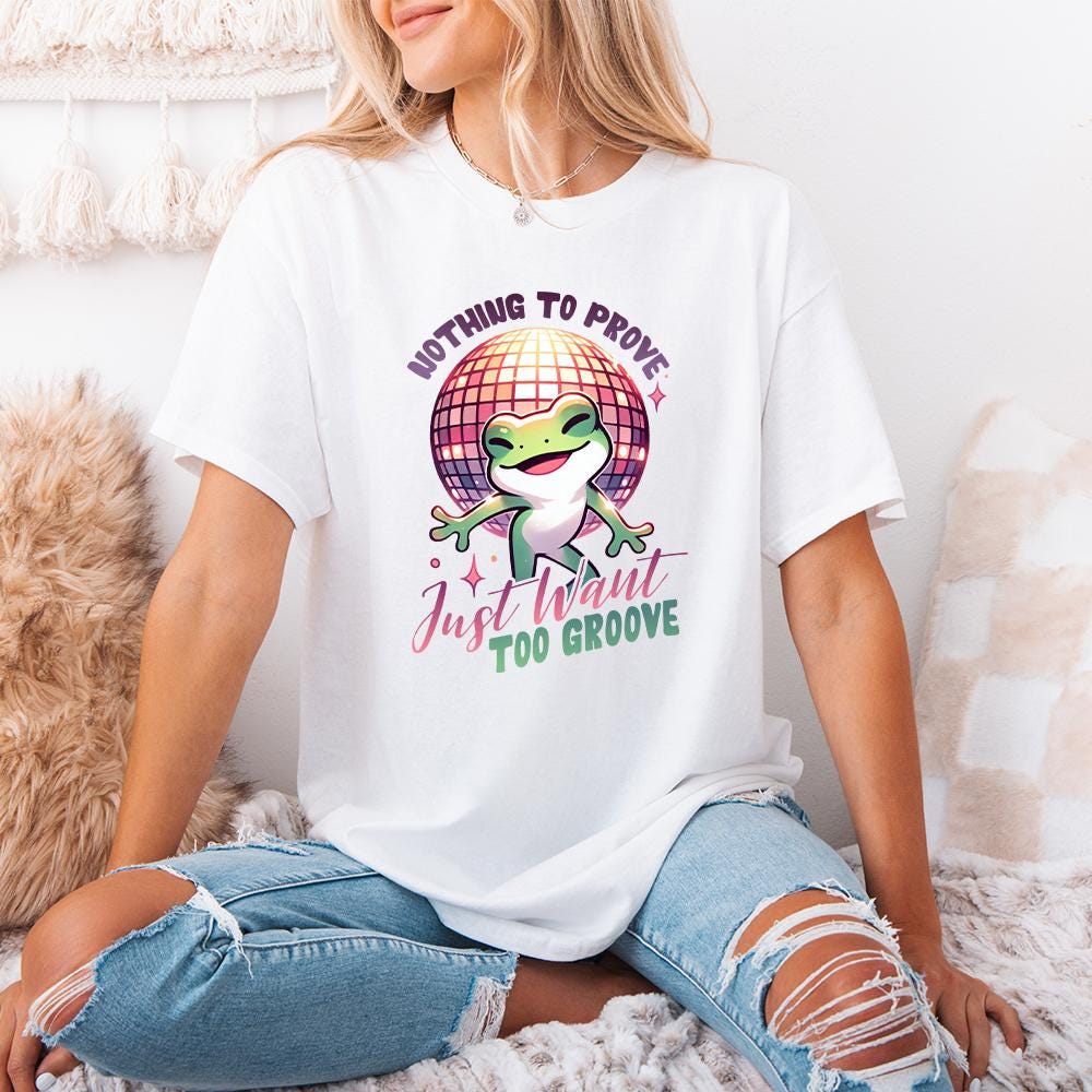 Groovy Frog Graphic, Funny Frog Png - 300 DPI Design for T-Shirt