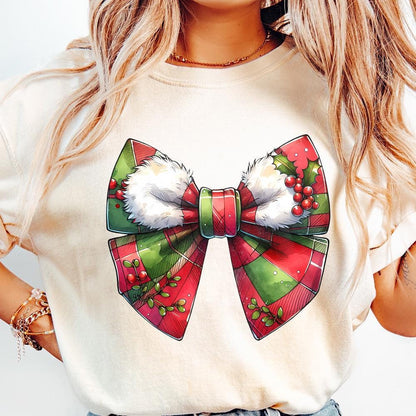 Christmas Girly png, Coquette Bow png - 300 DPI Design for T-Shirt