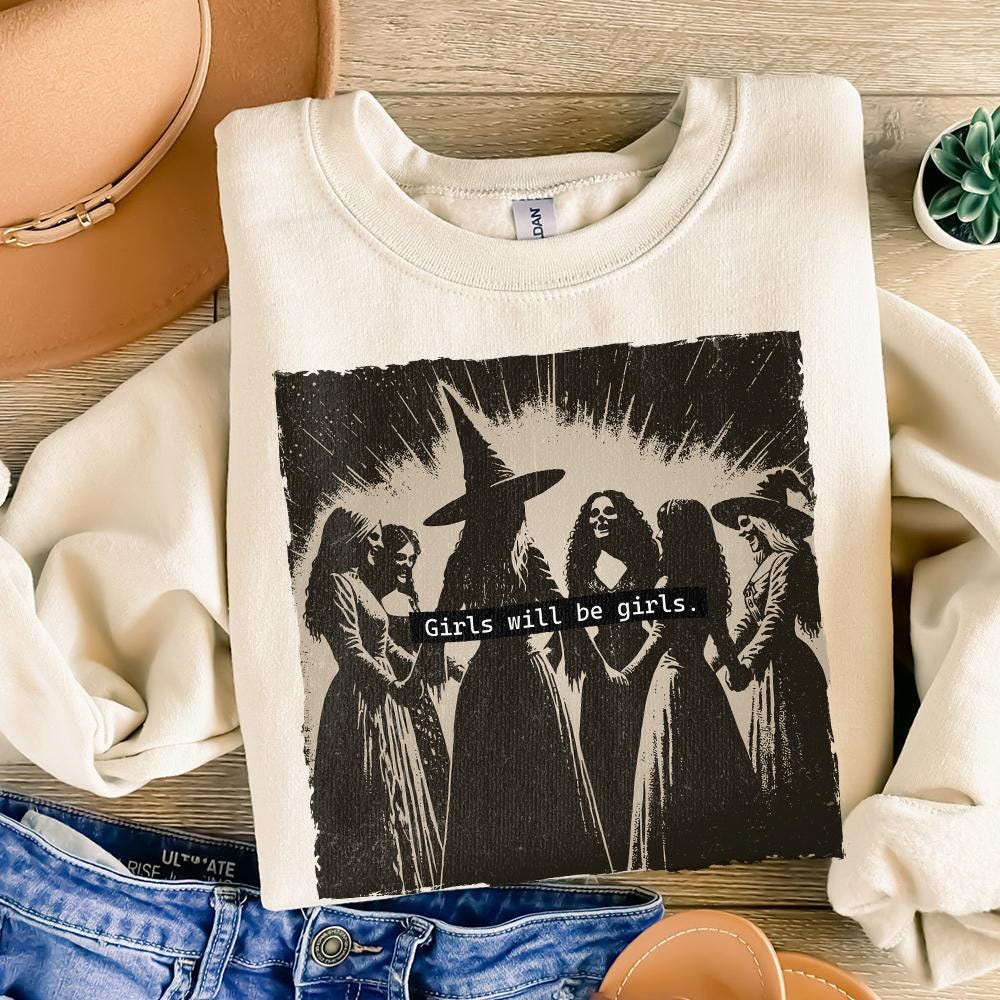 Halloween Witch PNG, Girls will be Girls PNG - 300 DPI Design for T-Shirt