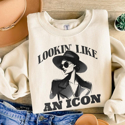 Lookin' Like an Icon Png, Fashion Icon Art - 300 DPI Design for T-Shirt