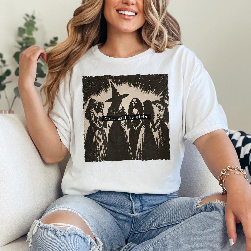 Halloween Witch PNG, Girls will be Girls PNG - 300 DPI Design for T-Shirt