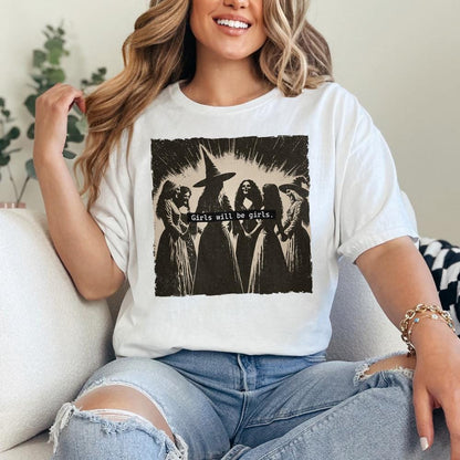 Halloween Witch PNG, Girls will be Girls PNG - 300 DPI Design for T-Shirt