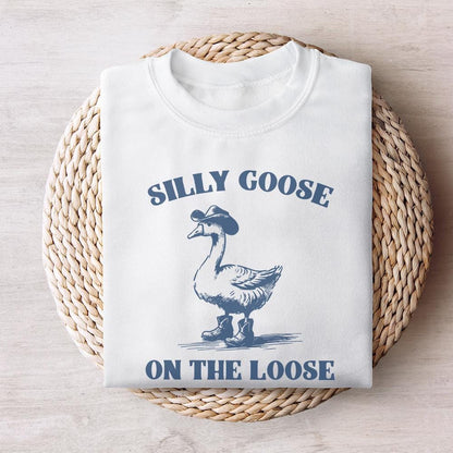 Silly Goose On The Loose PNG, Cowboy Goose Png - 300 DPI Design for T-Shirt