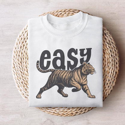 Easy Tiger PNG Retro Illustration, Vintage Graphic Tee - 300 DPI Design