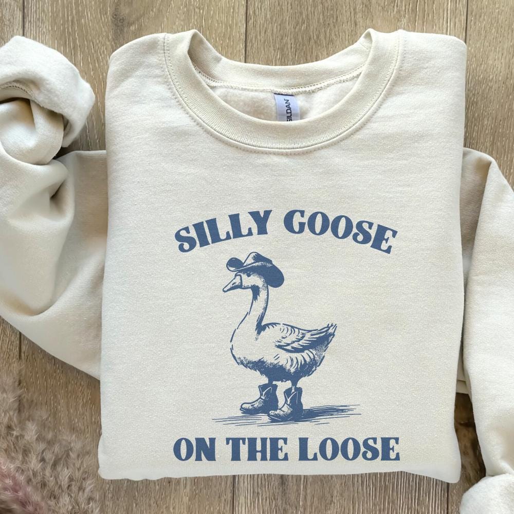 Silly Goose On The Loose PNG, Cowboy Goose Png - 300 DPI Design for T-Shirt
