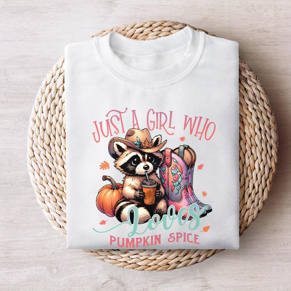 Just a Girl who Loves Pumpkin Spice PNG, Fall Themed Png - 300 DPI Design