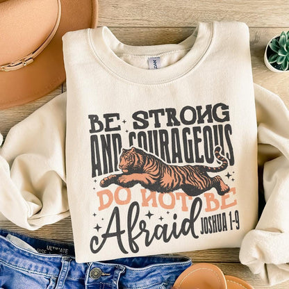 Be Strong and Courageous Sublimation Design, Christian png - 300 DPI
