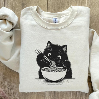 Cute Cat Png, Japanese Noodle Png - 300 DPI Design for T-Shirt