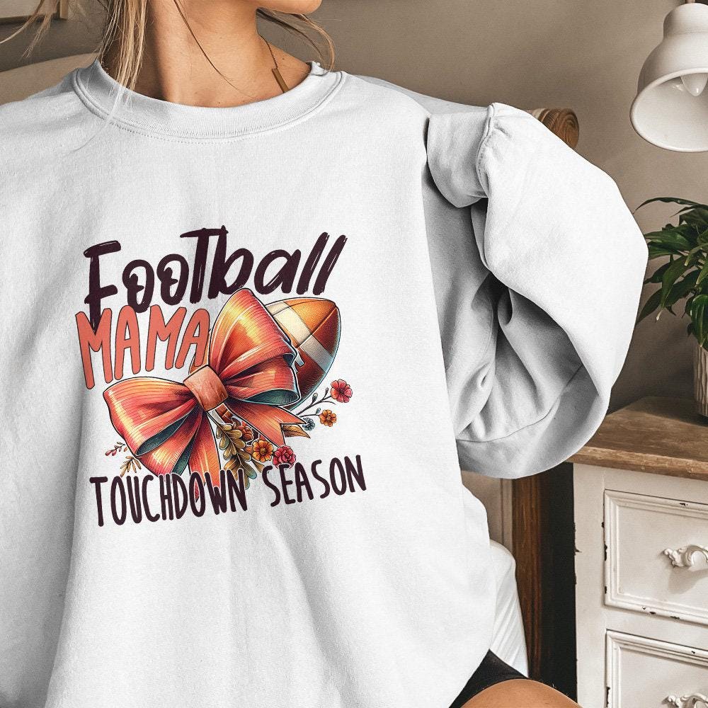 Football Mama Png, Football Bow Png - 300 DPI Design for T-Shirt