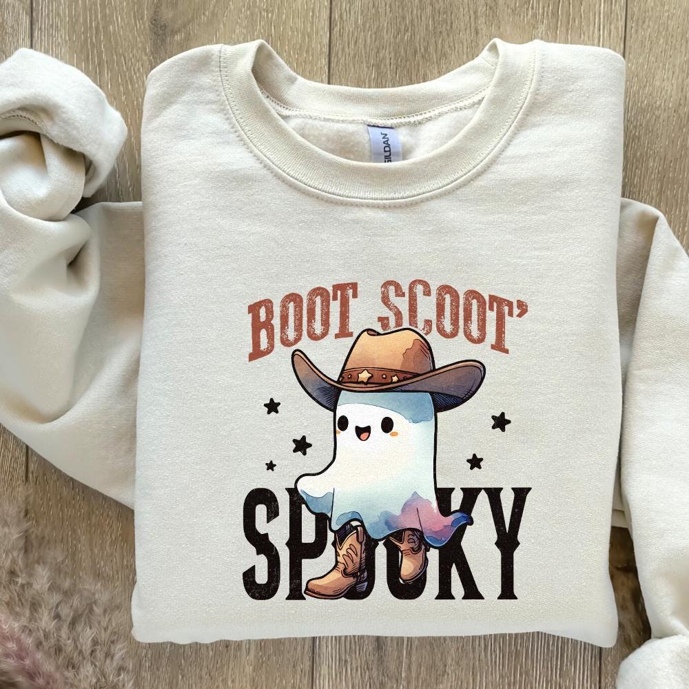 Boot Scoot Spooky PNG, Western Ghost PNG - 300 DPI Design for T-Shirt