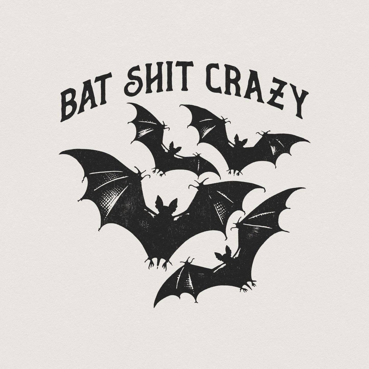 Halloween Bat Shit Crazy Gothic Coquette Bow Png, Retro Halloween Png -