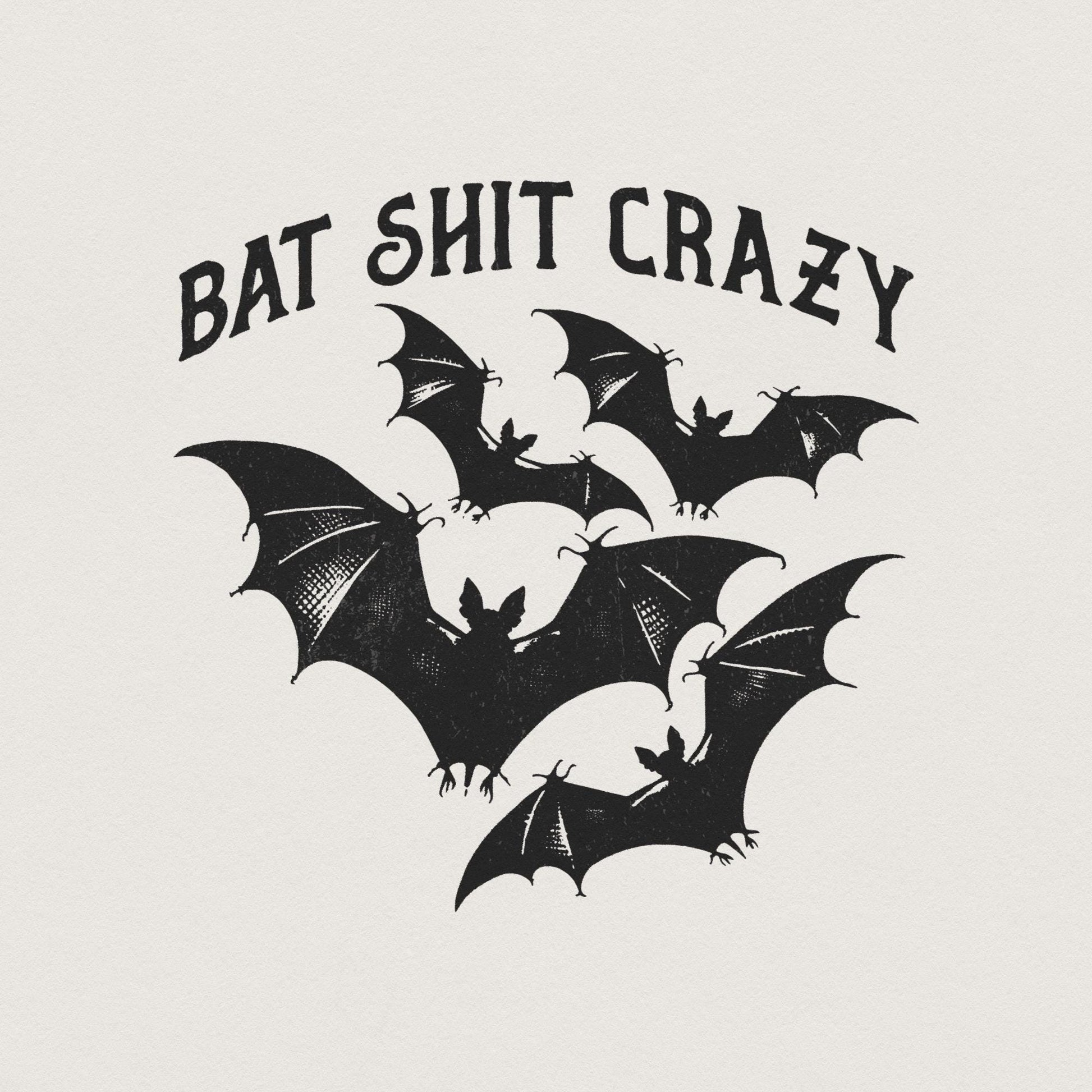 Halloween Bat Shit Crazy Gothic Coquette Bow Png, Retro Halloween Png -