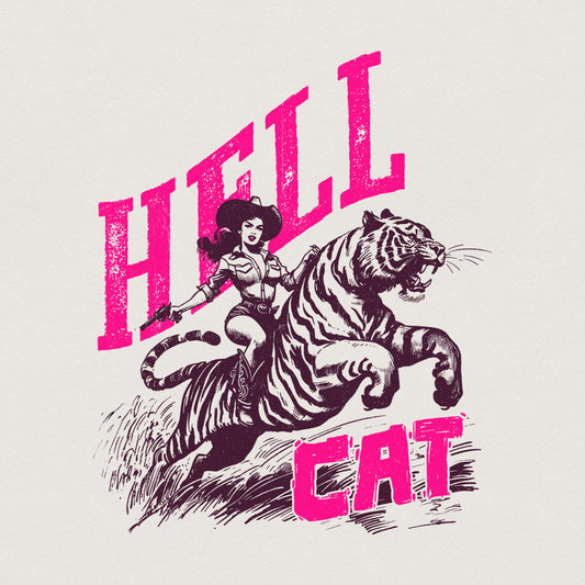 Hell Cat PNG, Cowgirl Tiger png - 300 DPI Design for T-Shirt
