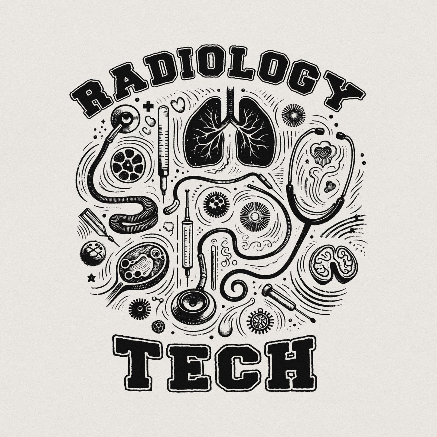 Retro Radiology Tech PNG, Rad Tech Png - 300 DPI Design for T-Shirt