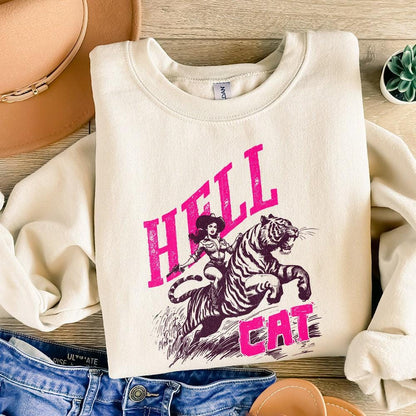 Hell Cat PNG, Cowgirl Tiger png - 300 DPI Design for T-Shirt