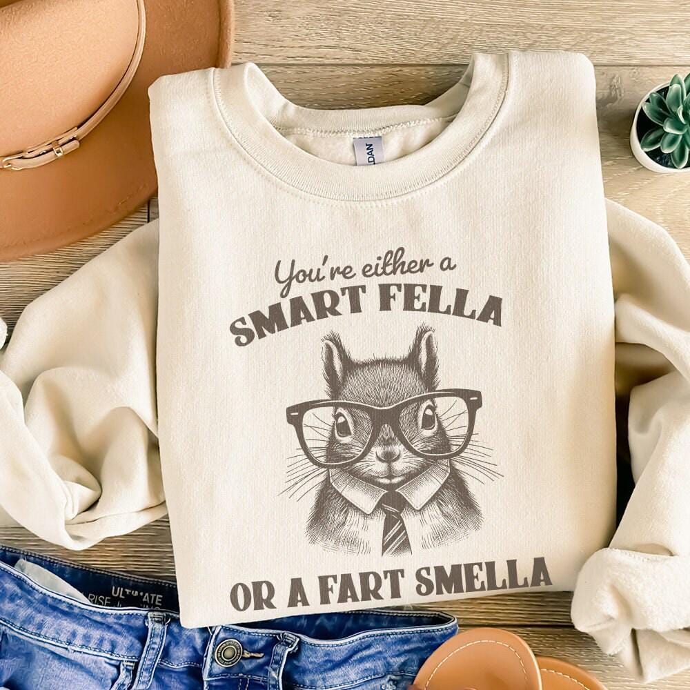 Smart Fella or Fart Smella PNG, Squirrel T-Shirt Design - 300 DPI Design