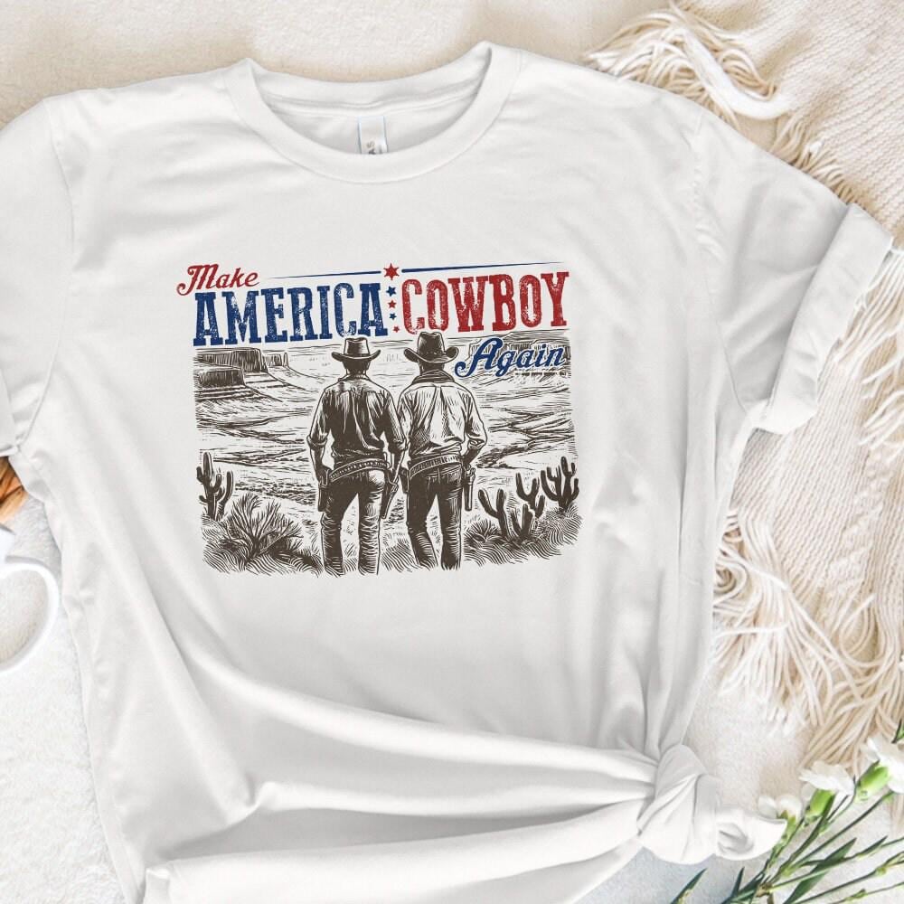 Make America Cowboy Again PNG, Western 4th of July Png - 300 DPI Design