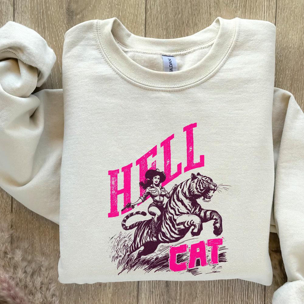 Hell Cat PNG, Cowgirl Tiger png - 300 DPI Design for T-Shirt