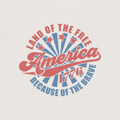 Land of the Free PNG, 4th of July America Sublimation - 300 DPI Design