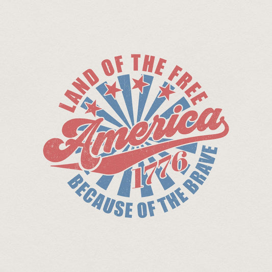 Land of the Free PNG, 4th of July America Sublimation - 300 DPI Design