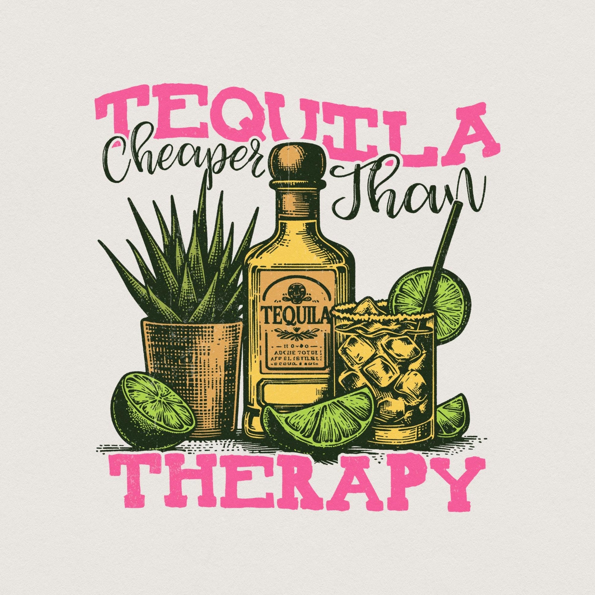 Tequila Therapy PNG, Summer Tequila Sublimation - 300 DPI Design for