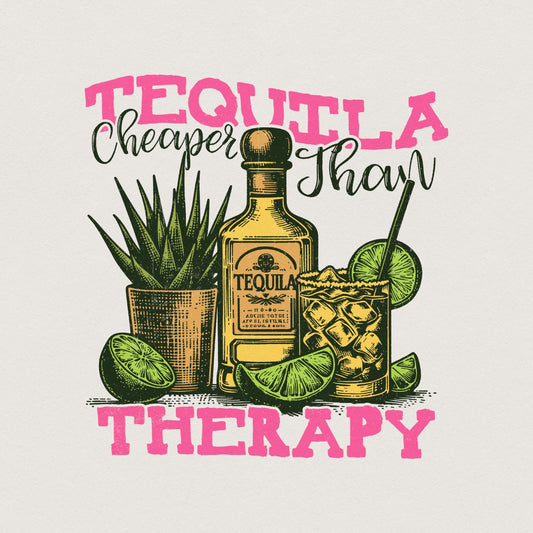 Tequila Therapy PNG, Summer Tequila Sublimation - 300 DPI Design for