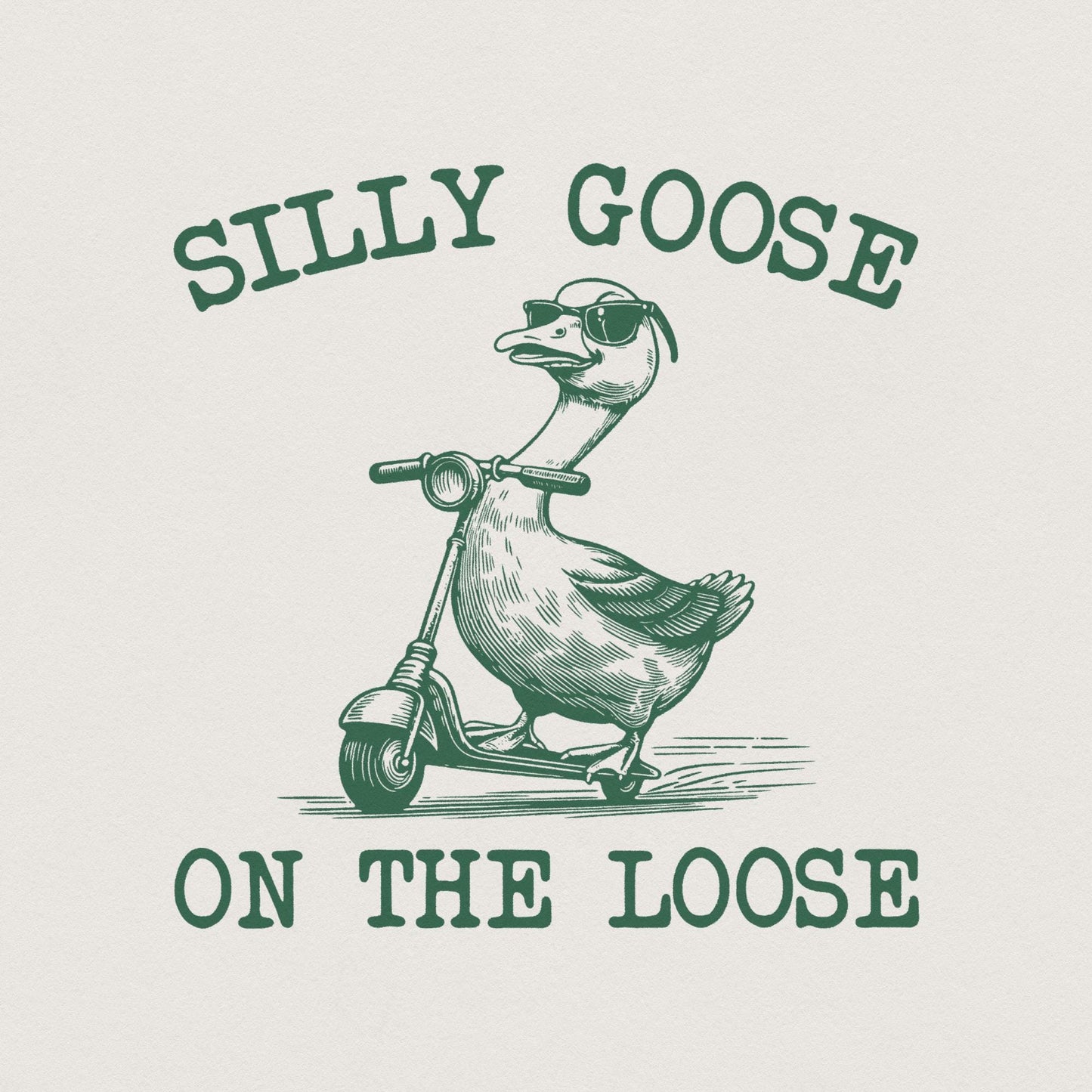 Silly Goose on the Loose PNG, Vintage Goose - 300 DPI Design for T-Shirt