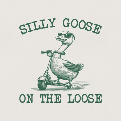 Silly Goose on the Loose PNG, Vintage Goose - 300 DPI Design for T-Shirt