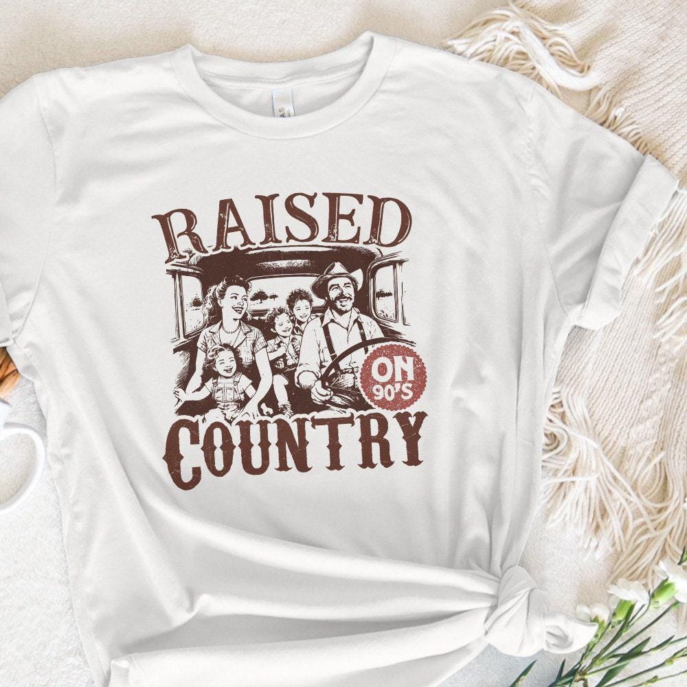 Raised on 90's Country PNG, Digital Download - 300 DPI Design for T-Shirt
