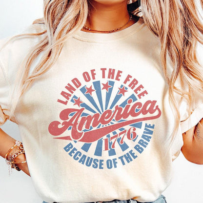 Land of the Free PNG, 4th of July America Sublimation - 300 DPI Design