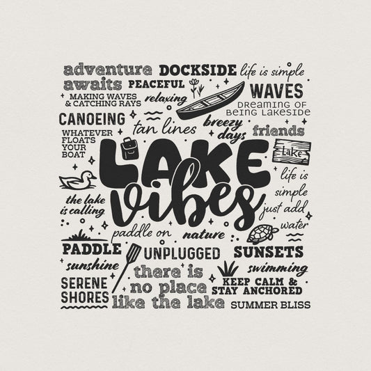 Lake Life Summer Subway Art PNG Digital Download, Summer Vibes - 300 DPI