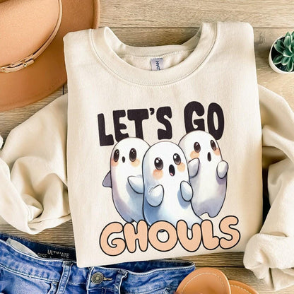 Cute Halloween png, Let's Go Ghouls png - 300 DPI Design for T-Shirt