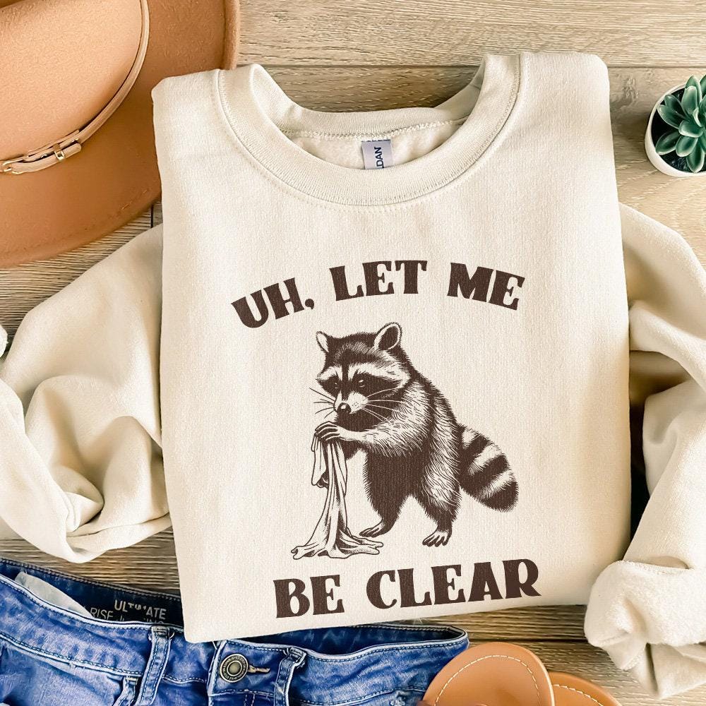 Uh Let Me Be Clear PNG, Cute Raccoon PNG - 300 DPI Design for T-Shirt